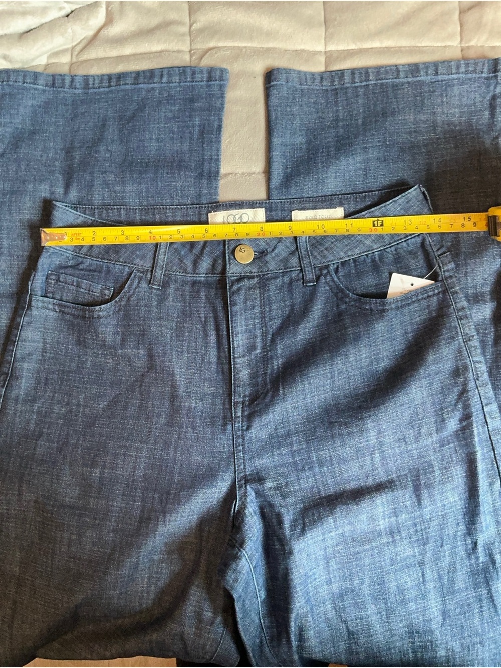 LOGO Lori Goldstein Pants Jeans Wide Leg Blue Denim